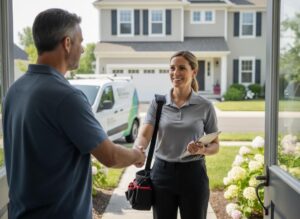 hvac tech arriving at home